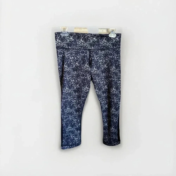 Lululemon Journey Crop Womens Size 8 Rocky Road Sand Dune Black Mesh Leggings - Picture 1 of 9